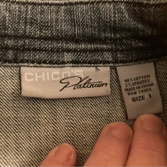 Chico’s Platinum Denim Jacket - Picture 7 of 10